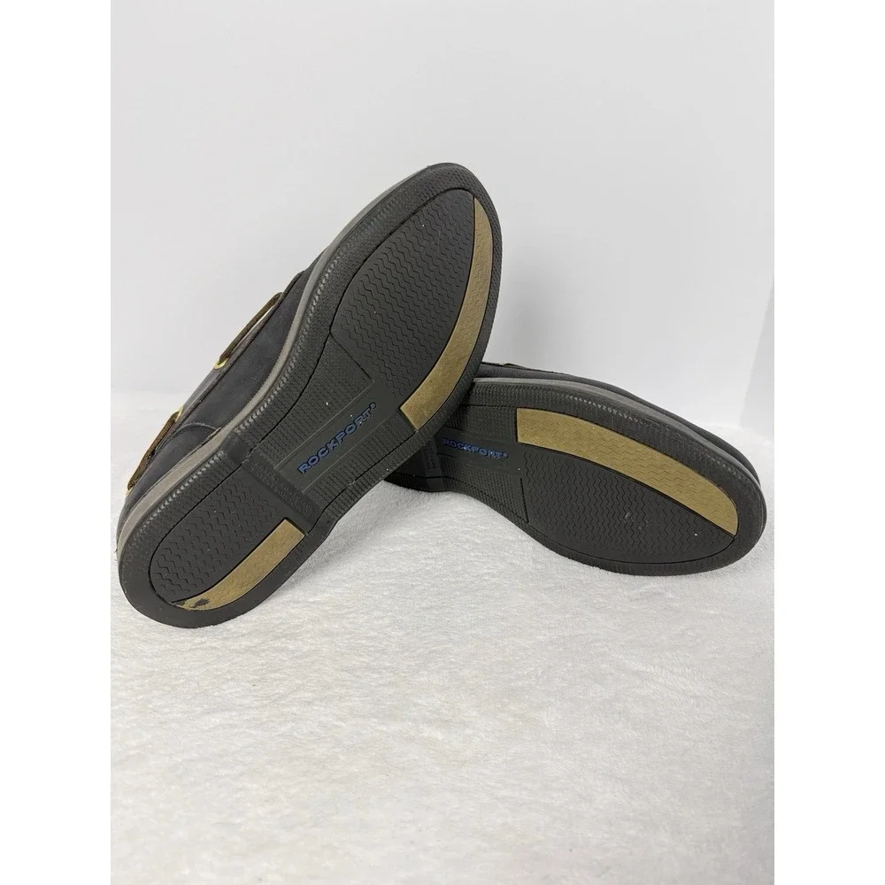 Rockport Brown Leather Boat‎ Shoes Lace-Up Moc Toe Comfort Men's 8.5 W